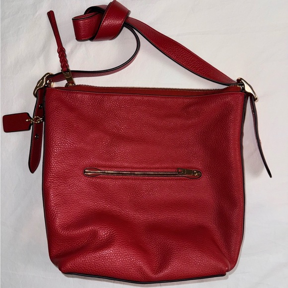 Coach Red Pebbled Leather Edie 31 Shoulder Bag - Picture 2 of 8